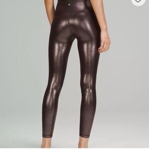lululemon athletica Align high rise leggings metalic brown bronze nulu shine